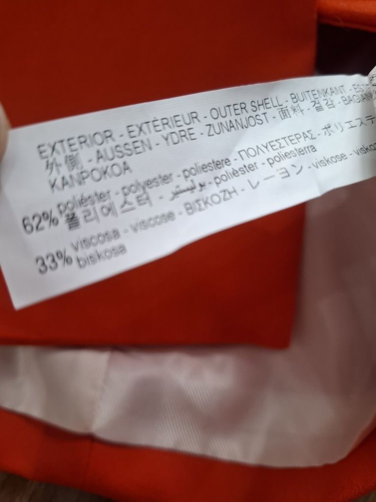 Pomarańczowy garnitur damski marynarka kamizelka spodnie zara L 40