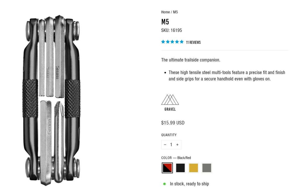 Мультитул ключі CrankBrothers M5 (Чорні/Мат/Золоті) / F10 / M17 (нові)