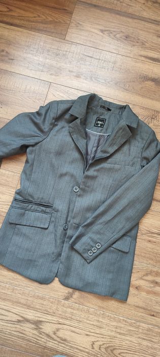 Marynarka chłopiec 128 komunia szara elegancka