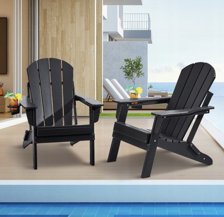 VEVOR Krzesło Adirondack Plastikowe Zestaw 2 szt Składane