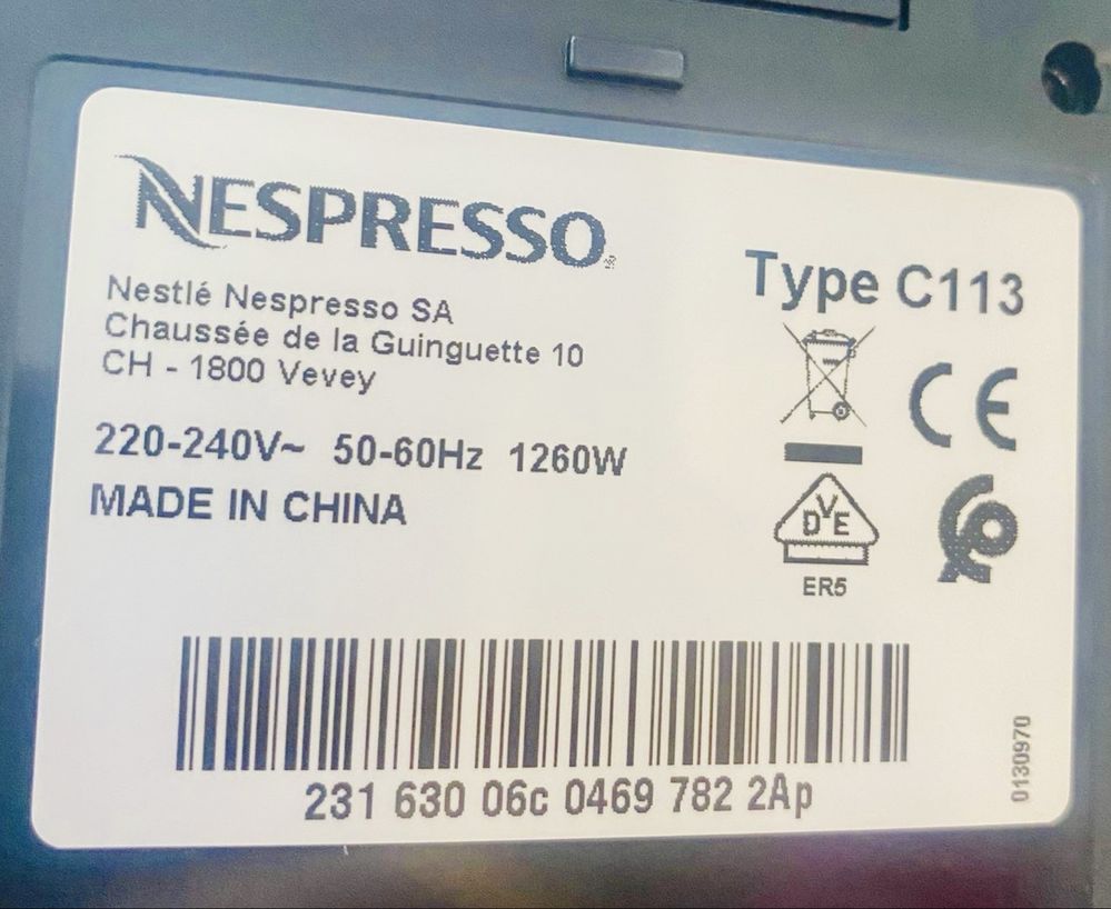 Maquina de cafe nespresso C113 citiz