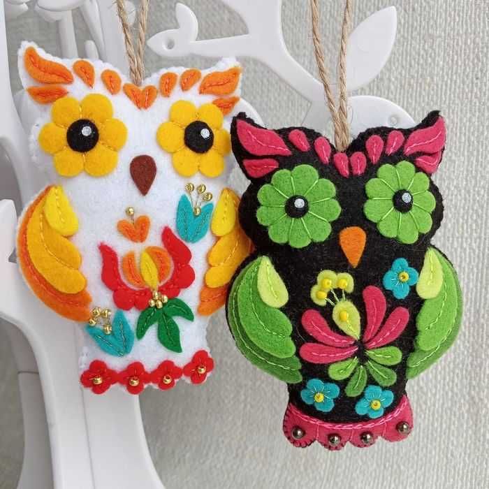 Сова в этно стиле (из фетра) Ручная работа