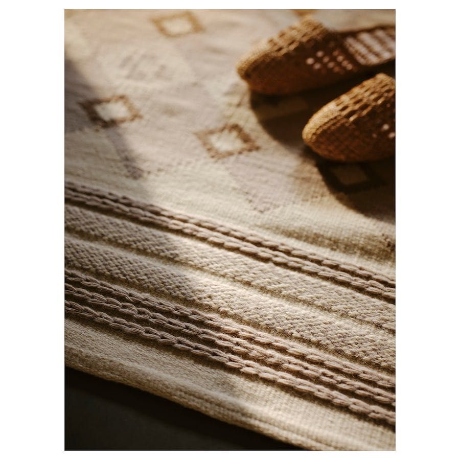 Ikea VAGNAT Dywan tkany kremowy szary Aztecki BOHO 170 x 240 cm