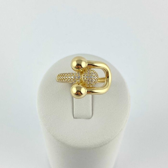 Zjawiskowy ZŁOTY pierścionek z cyrkoniami PRÓBA 585 (14K) rozmiar 20