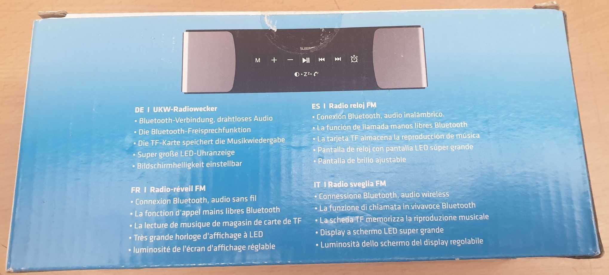 Radiobudzik elektroniczny Bluetooth z termometrem