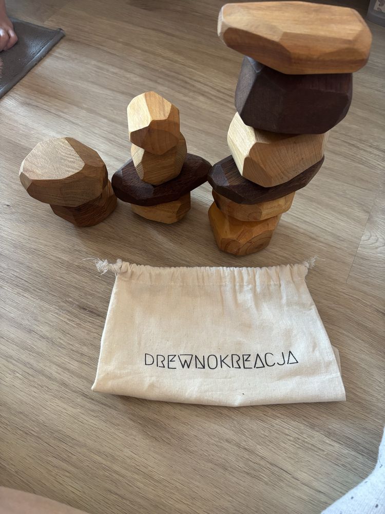 Klocki drewniane, balansujące, wg Montessori
