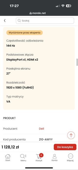 Monitor Dell S2721HGF (210-AWYY)