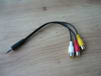 Kabel AV do kamery przejściówka jack 3,5 mm / 3 x RCA żeńskie