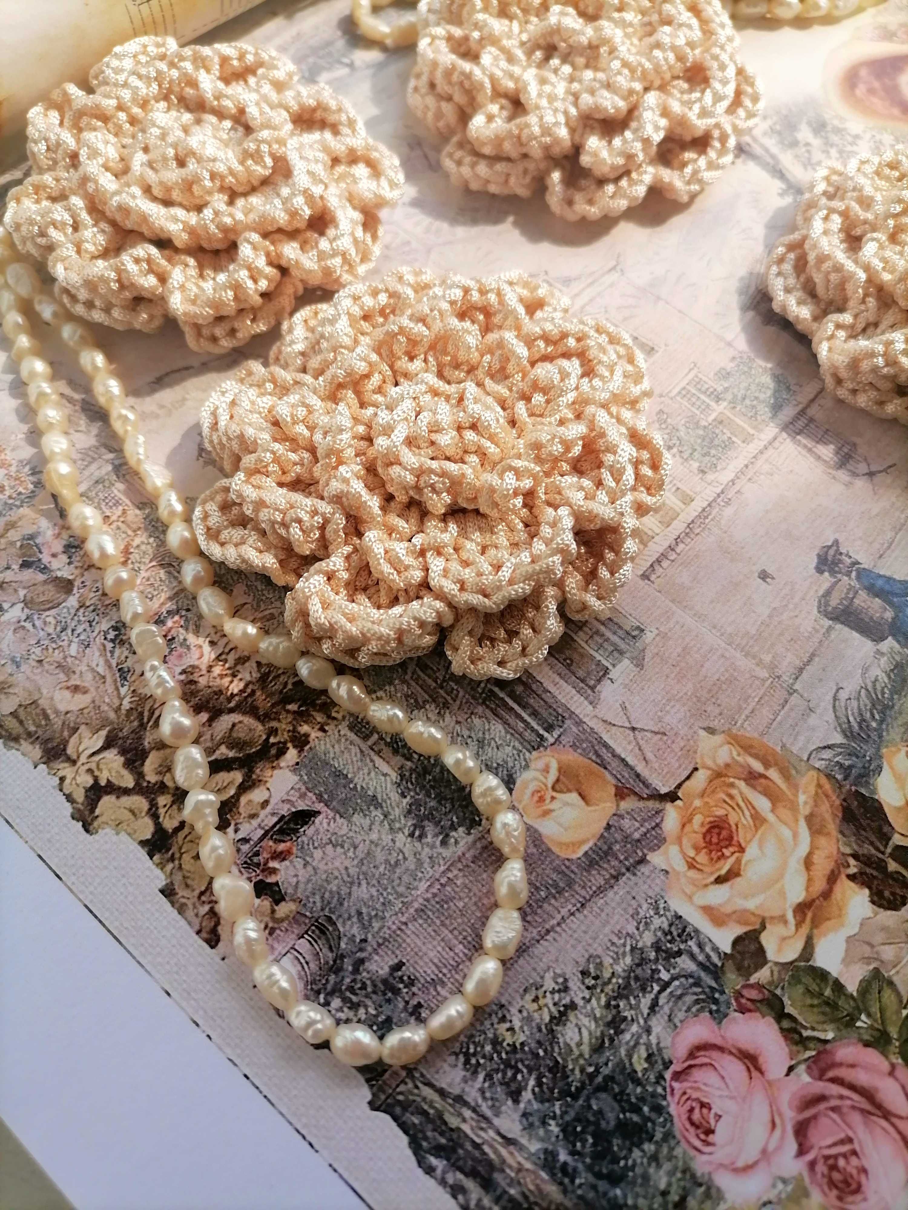 Conjunto de 6 flores de crochet - Feito à mão