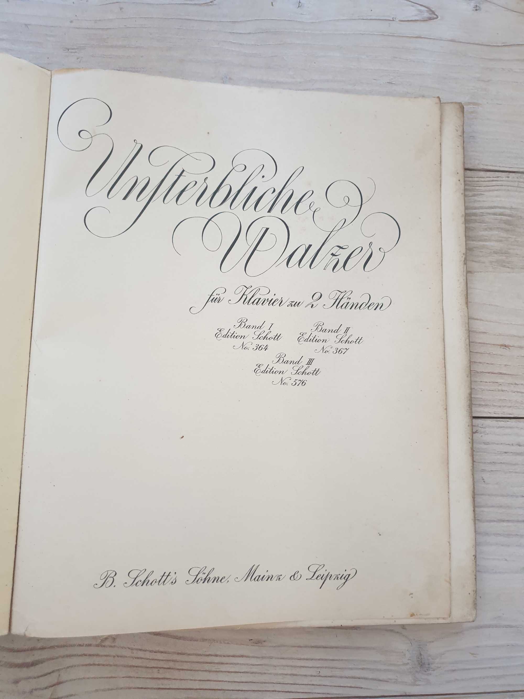 UNSTERBLICHE WALZER Stare nuty przedwojenne walce na dwie ręce