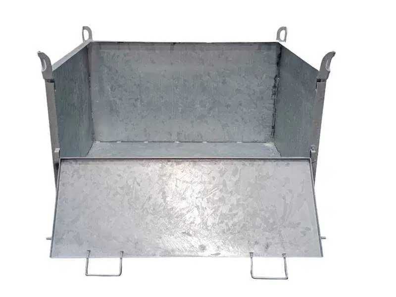 Skrzyniopaleta  metalowa z otwieranym bokiem Ocynk