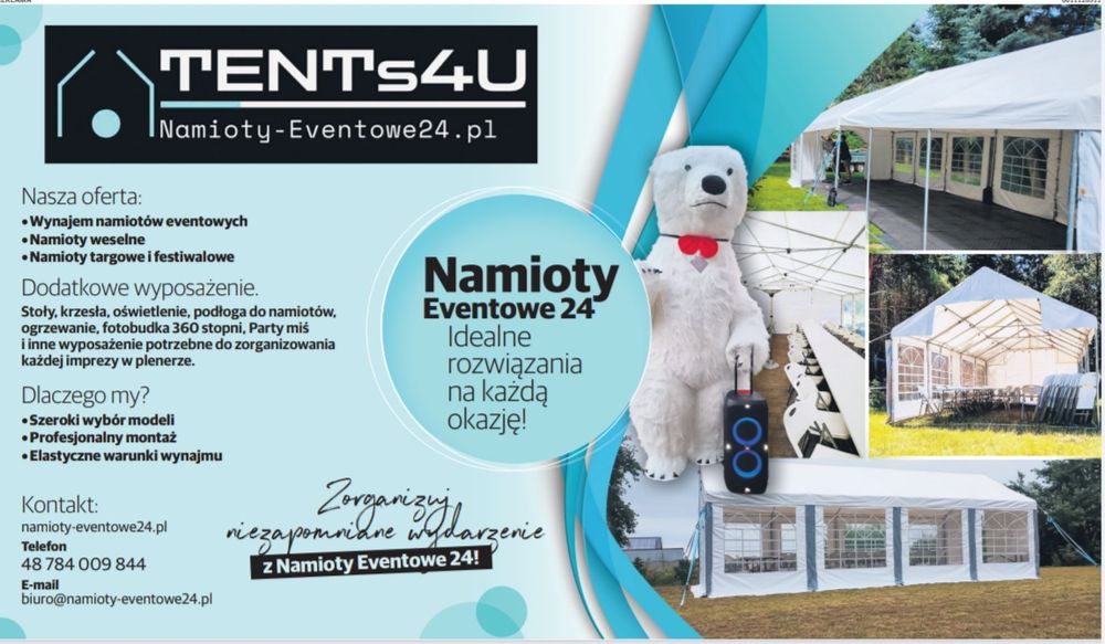 Wynajem Namiotów Namiot Imprezowy Ogrzewanie Nagłośnie Eventy