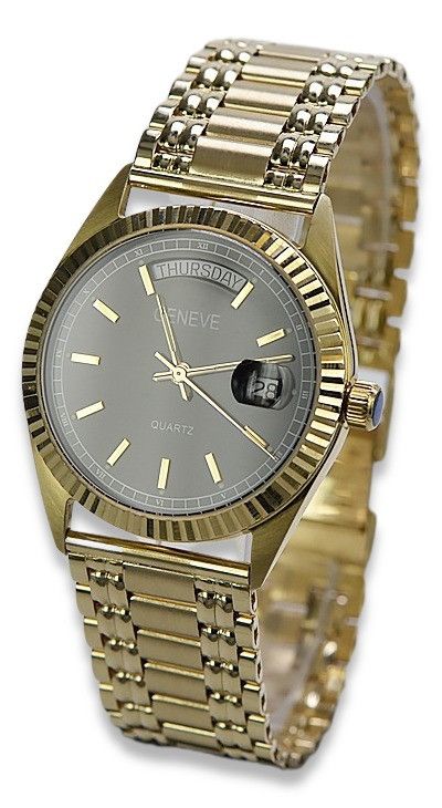 Złoty zegarek bransoletą męski 14k 585 Geneve mw013ydbc&mbw012y Gdańsk