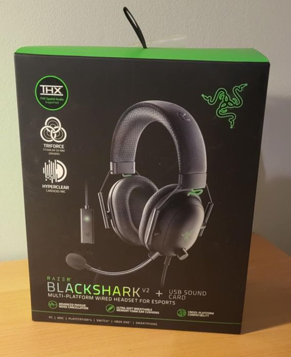 Słuchawki przewodowe nauszne Razer BlackShark V2 + USB card