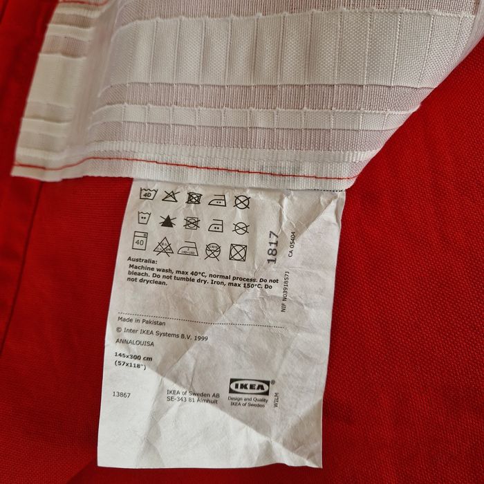 Zasłony IKEA Annalouiza (czerwone)