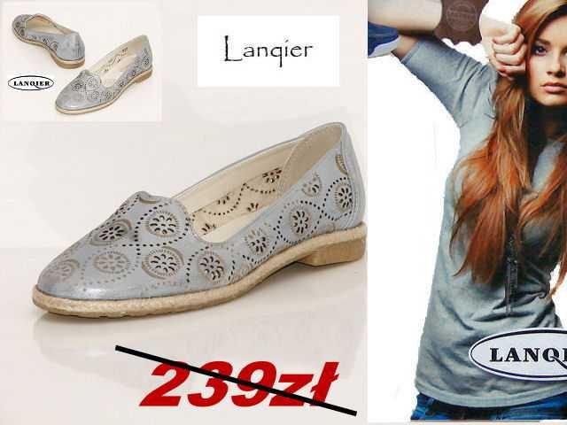 Balerinki skóra niebieskie LAMELIA 40C1162 r. 36 SALE !!!