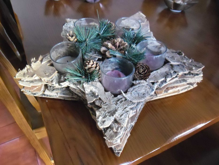 Estrela Artesanato 32cms, original para 5 velas, como nova