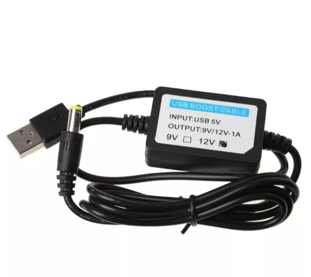 Кабель USB - DC для роутера 12V 1 A (питание от повербанка).