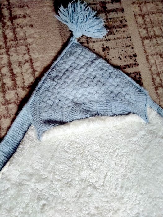 Конверт - одеялко на виписку блакитного кольору