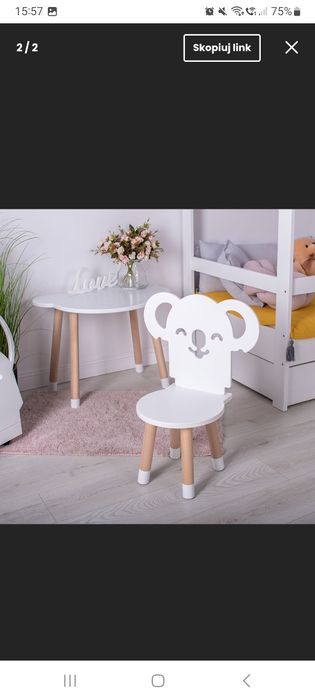 Stolik drewniany 60x80 + krzesełko