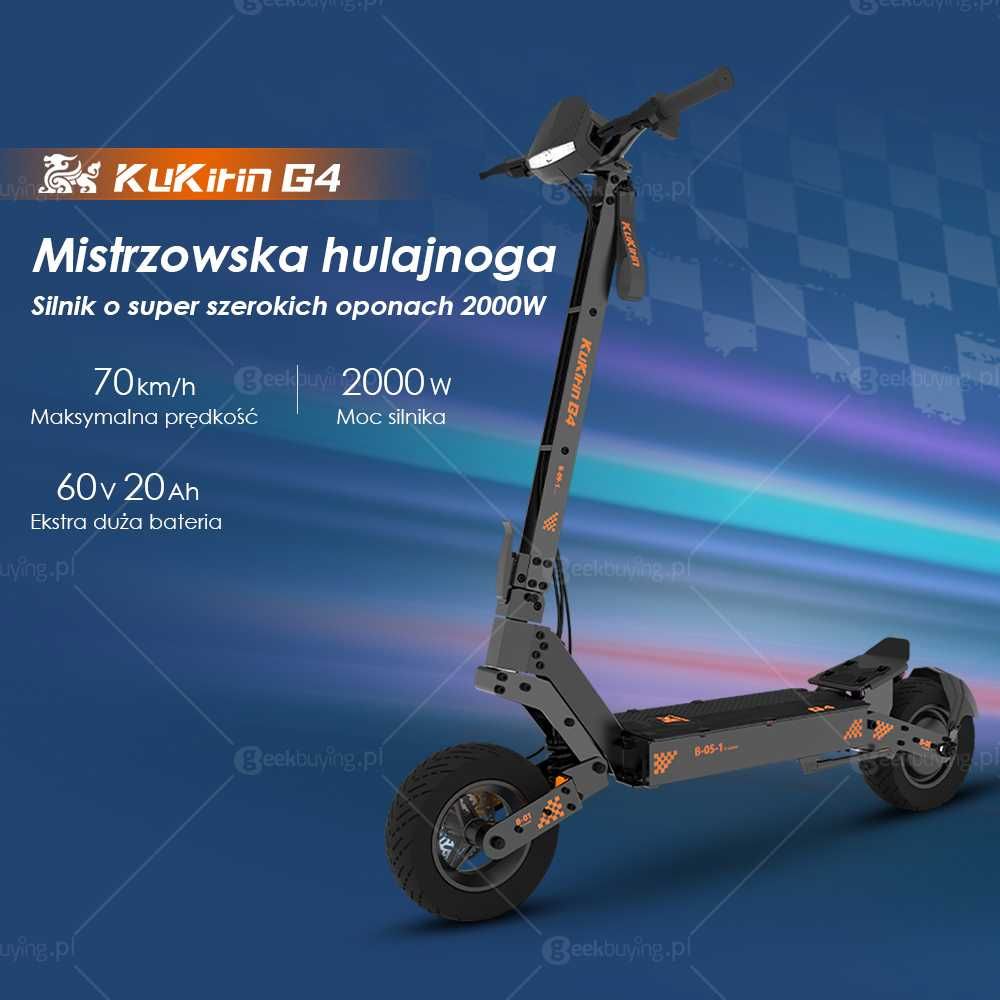 Hulajnoga Elektryczna KuKirin G4, 2000W 60V20Ah Najnowsza wersja