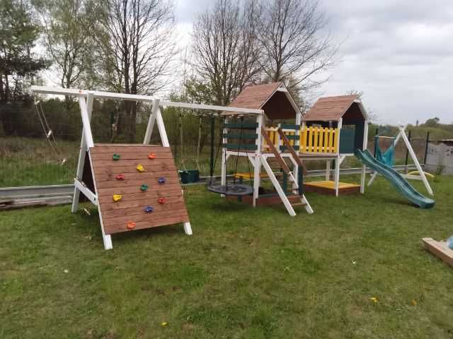 %RATY%  D8 Duży plac zabaw z mostkiem domek dla dzieci MONTAŻ GRATIS