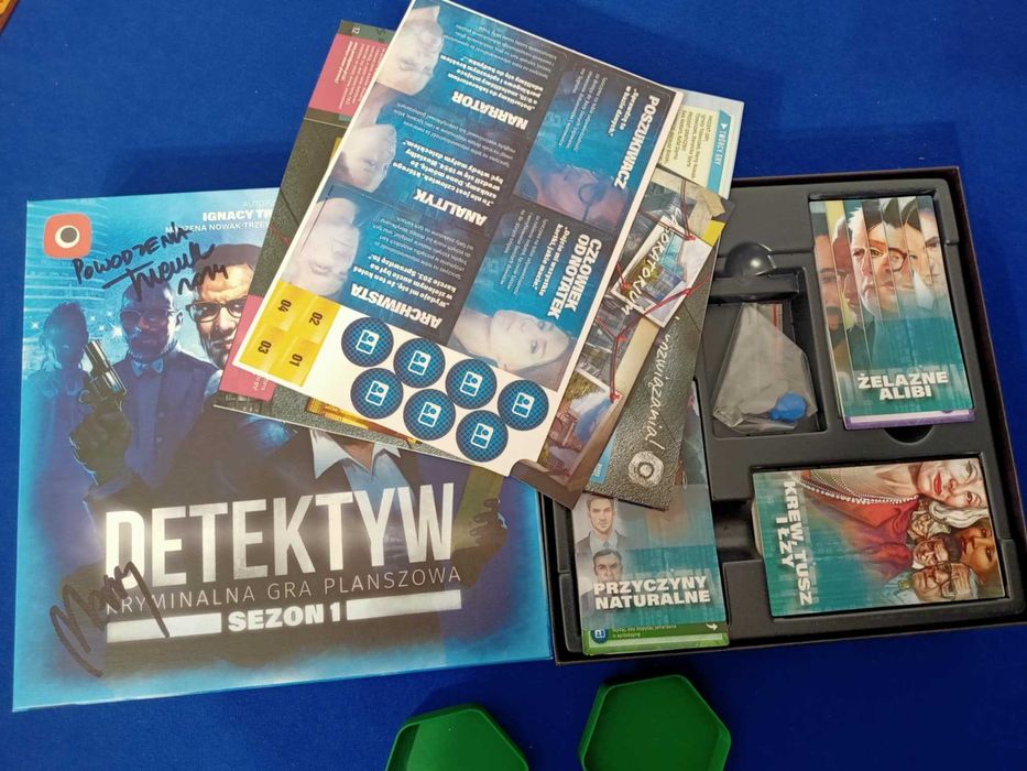Detektyw gra z autografem Trzewika, nowa + gratis