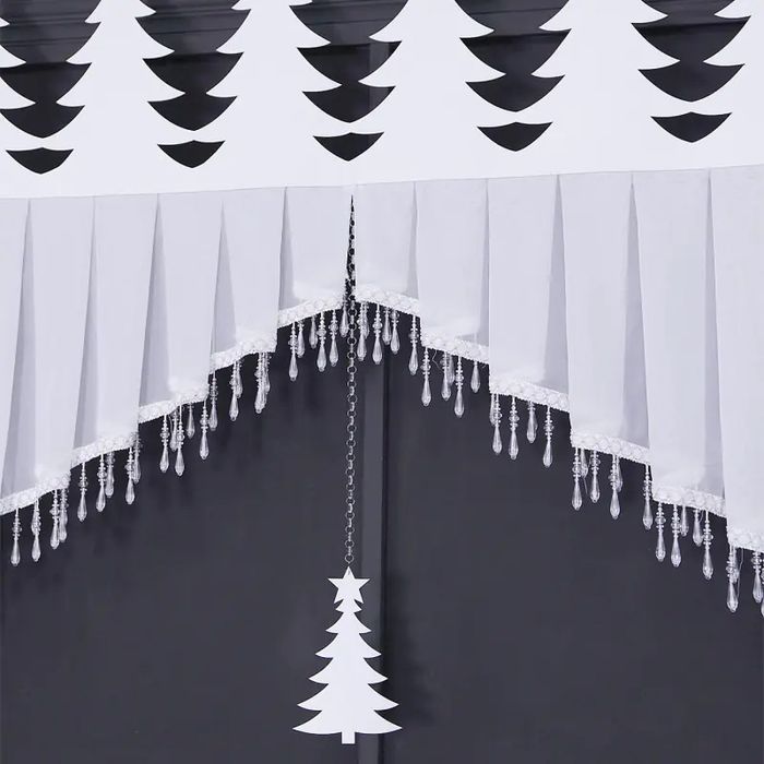 Biały panel motyw świąteczny w choinki