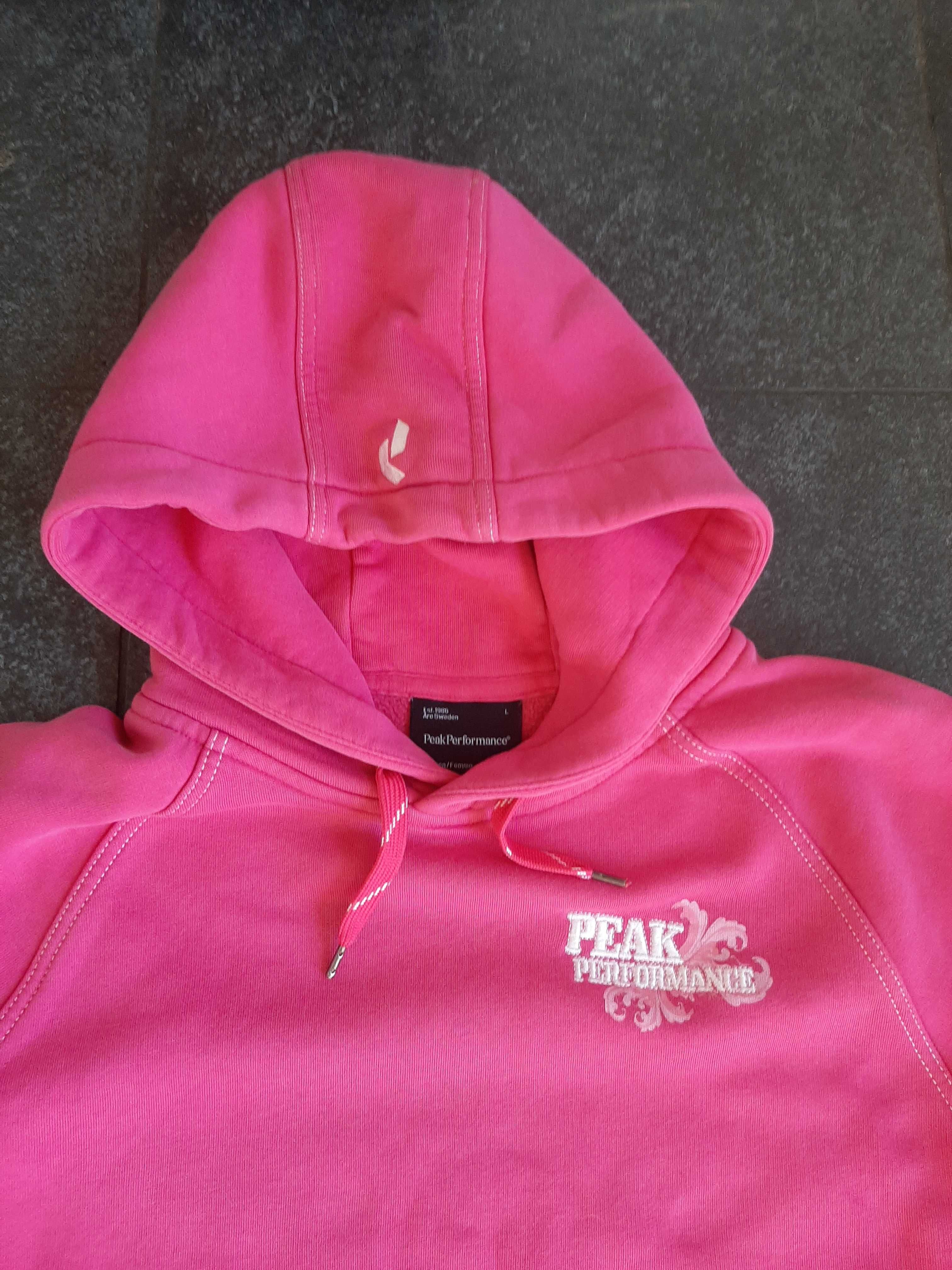 Bluza z kapturem różowa pink PEAK PERFORMANCE  rozmiar L