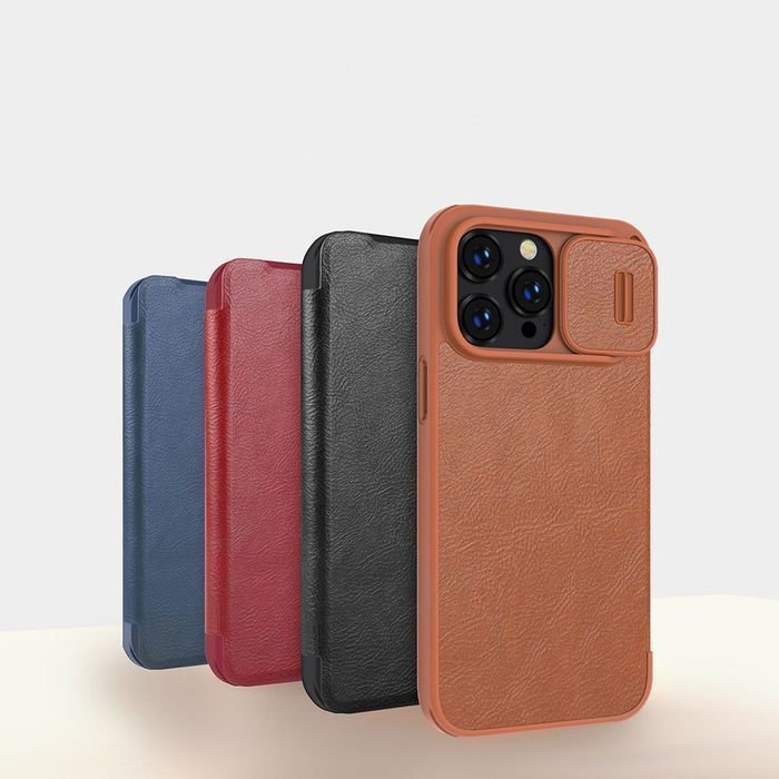 Etui Nillkin Qin Leather Pro Case - Osłona iPhone 14 Pro Max, Czarny