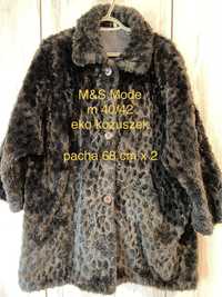 M&S Mode M 40/42 eko kożuszek damski brązowy panterka futro oversize V