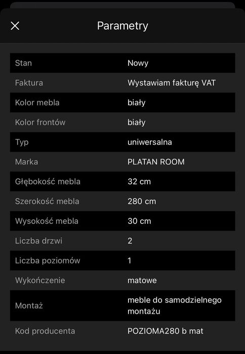 Szafka RTV komoda stolik pod telewizor wisząca lub stojąca