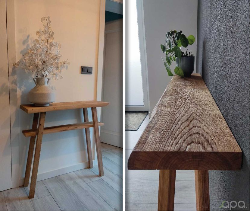 Konsola - lite drzewo - Dąb Orzech Jesion /Vintage komoda przedpokój