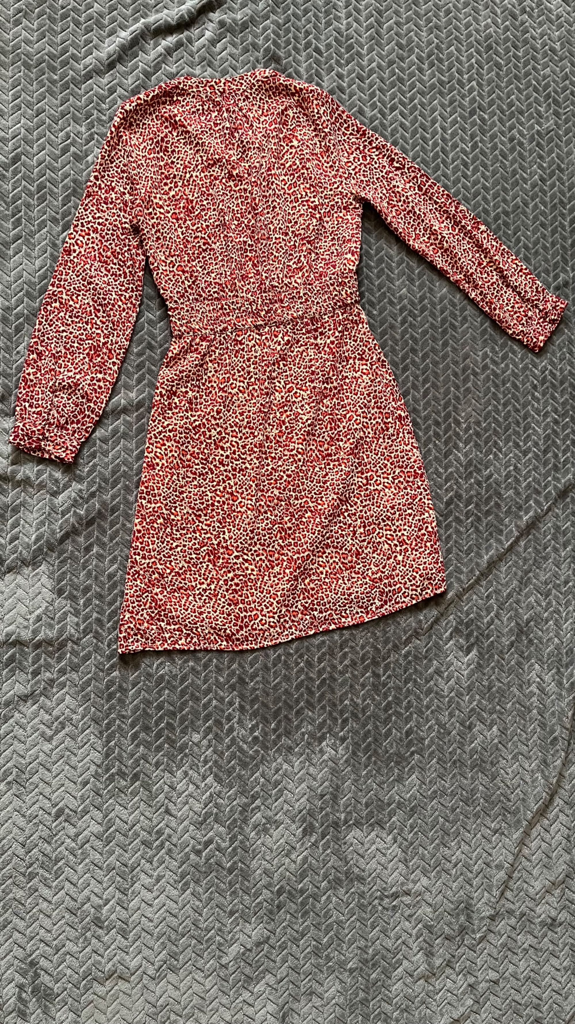 H&M sukienka z wiązaniem w  cętki 36 S nowa #hm #cetki #sukienkamidi