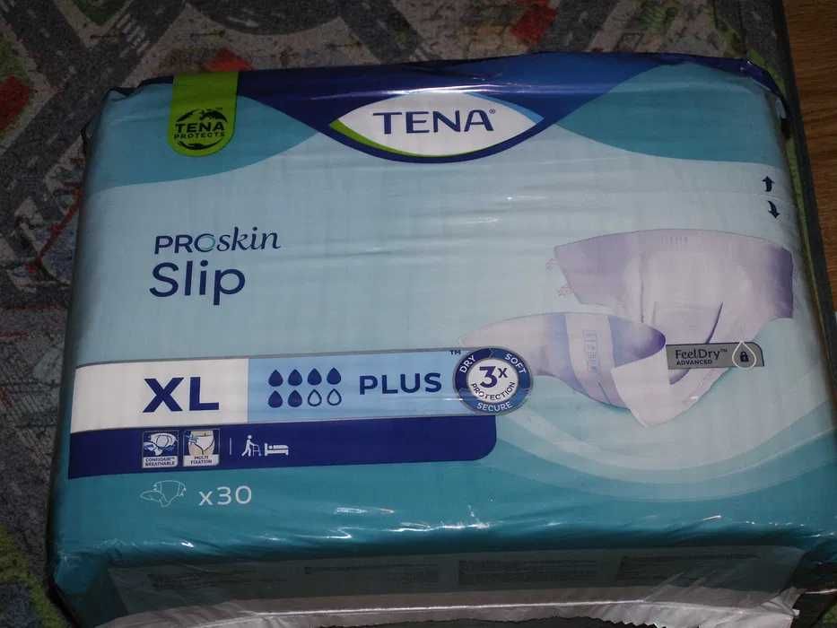 TENA  30 szt  - Slip Plus, pieluchomajtki, rozmiar XL, 30 szt.