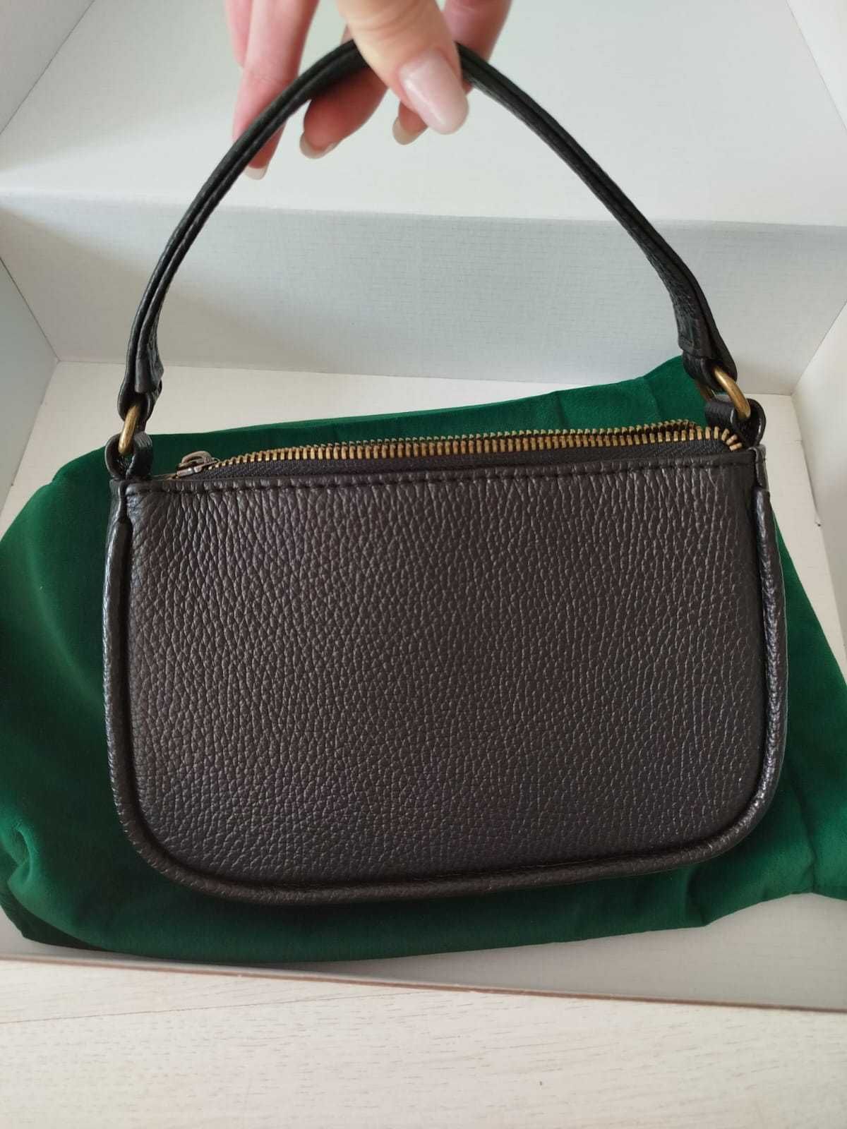 Мини сумка Prmha bags черная Carrie натуральная кожа новая скидка 50%