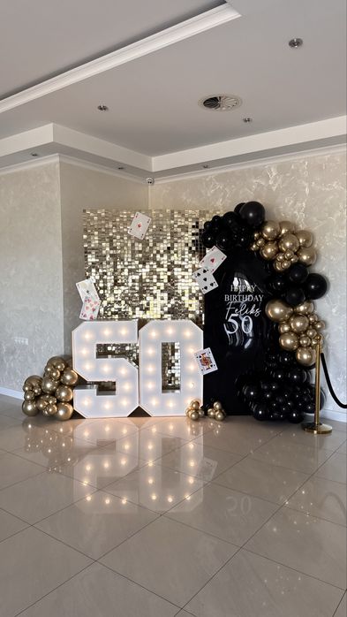 Cyfry LED 50,40,30 ścianka urodzinowa