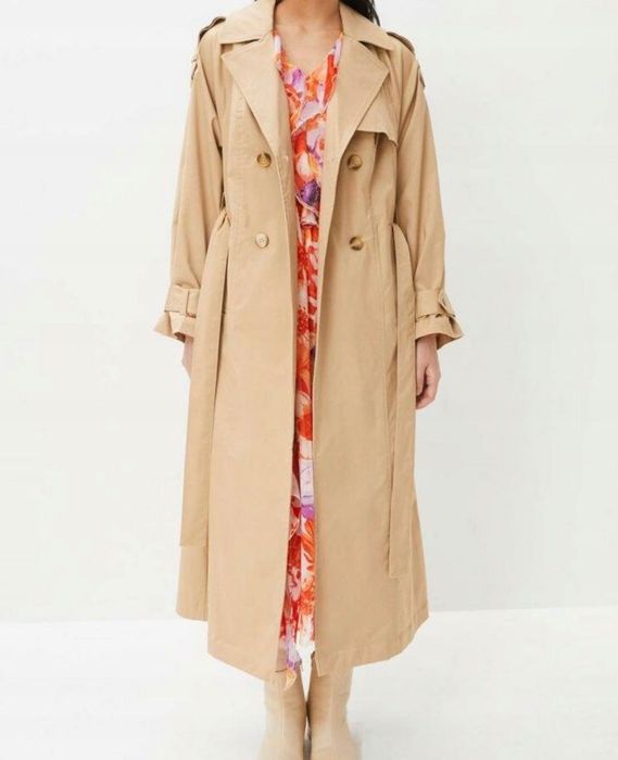 Nowy trencz damski z paskiem