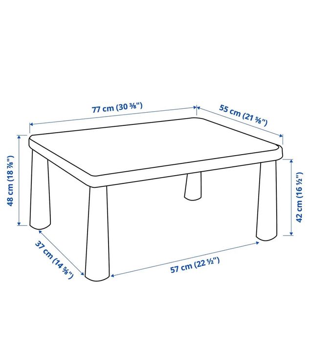 Стол білий и стільчики дитячі Mammut Ikea