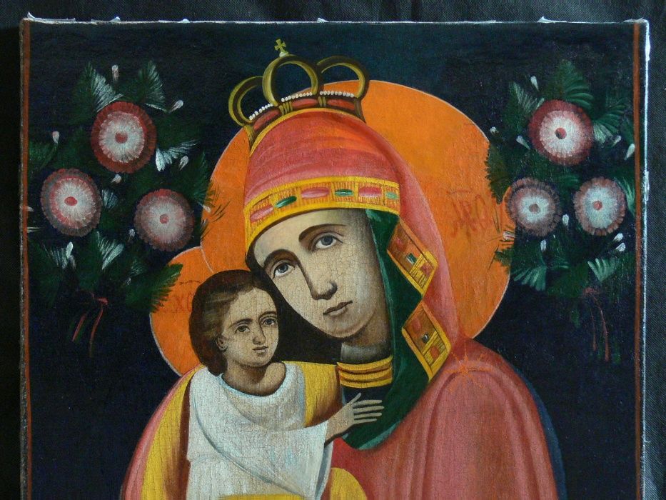 Хатня ікона "Богородиця з Ісусом. Праворучиця" 19ст.