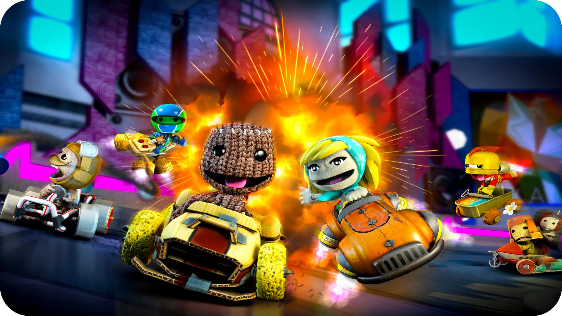 gra dla dzieci Ps3 Little Big Planet Karting zabawne wyścigi mini auta