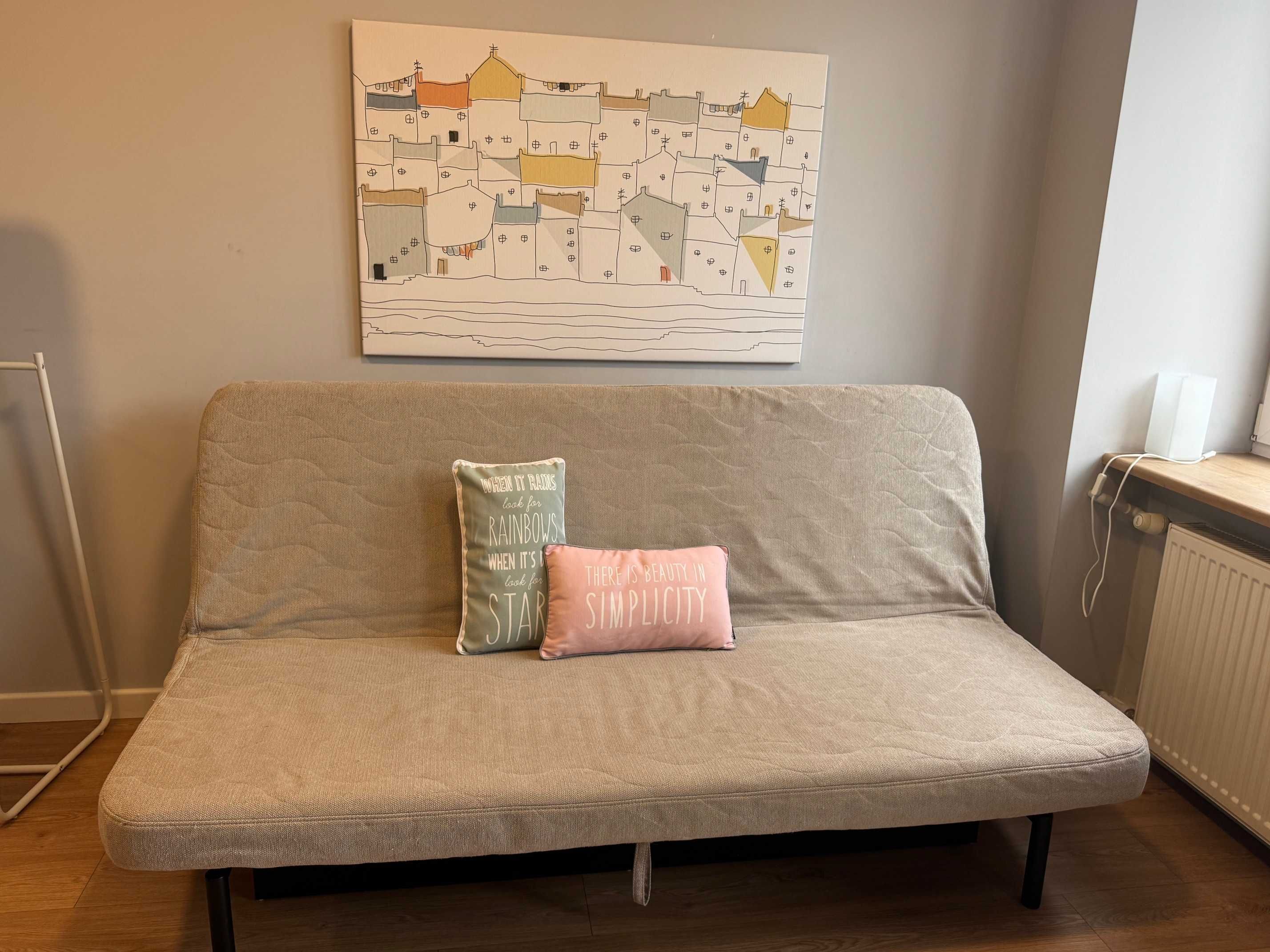 Sofa rozkładana IKEA NYHAMN z pojemnikiem + dodatkowy nowy materac