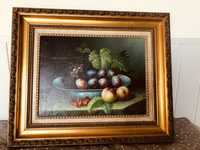 Quadro pintura cesta de fruta