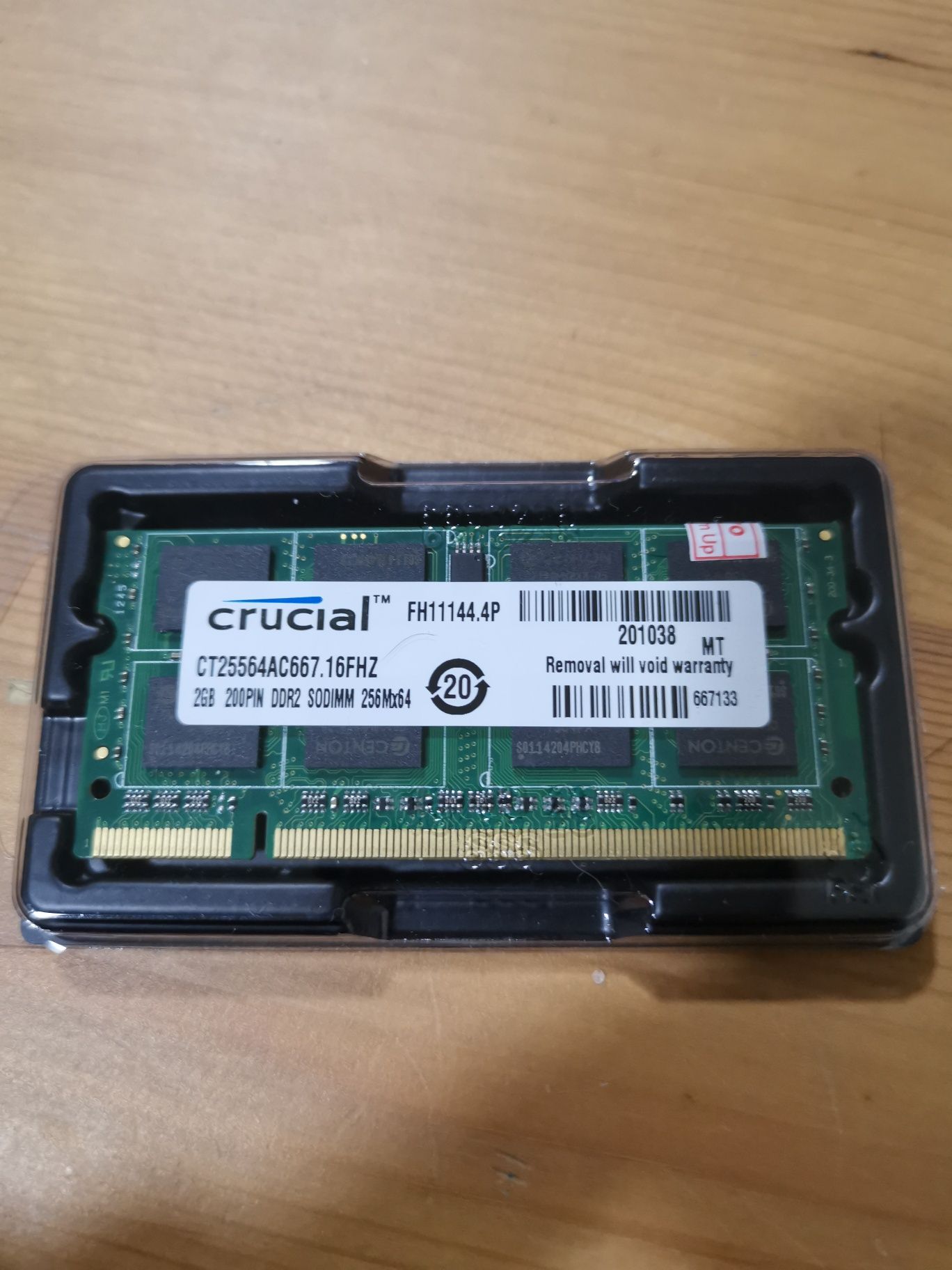 1x 2gb Ddr2 crucial para portátil