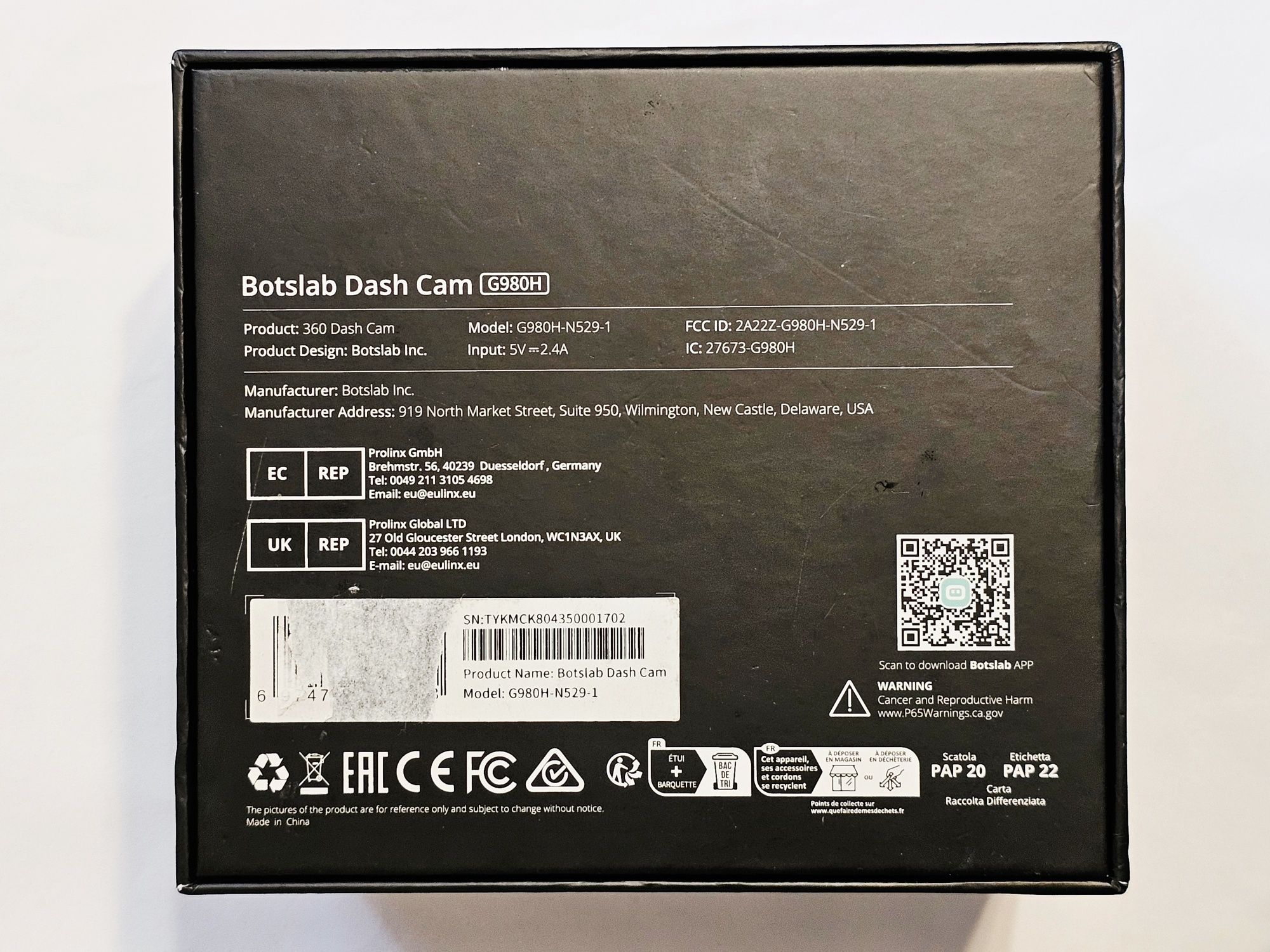 Відеореєстратор BOTSLAB G980H 4K 2 камери