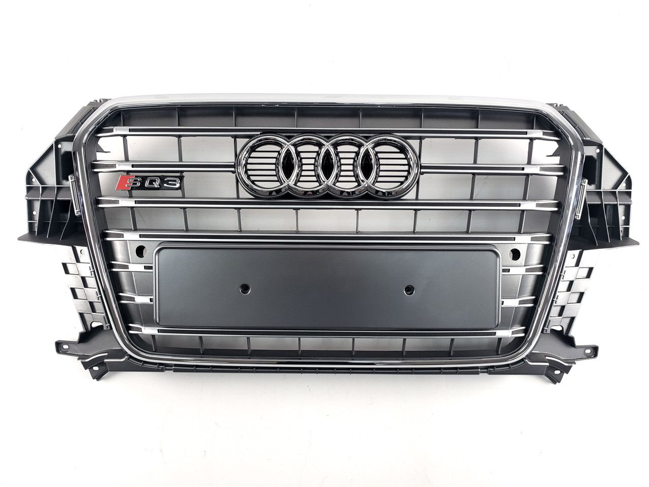 Решетка радиатора Audi Q3 2011-2014 Серая с хромом (в стиле S-Line)