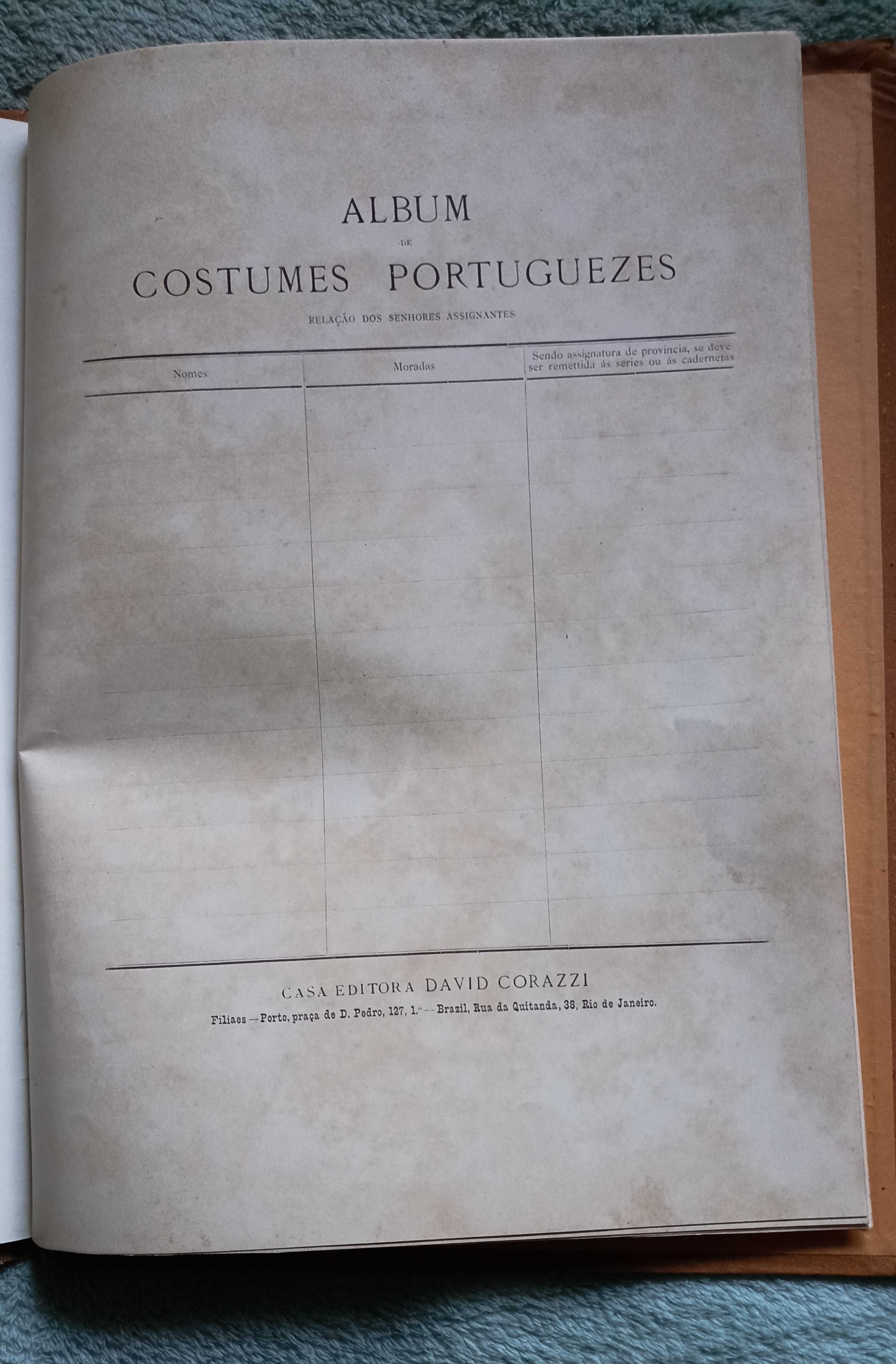 Album de Costumes Portuguezes (Prospecto peça de colecionador de 1888)