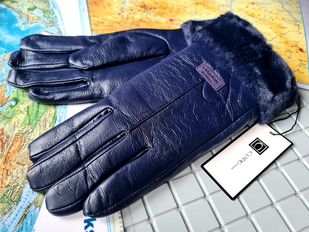 Code grube zimowe rękawiczki damskie ocieplane nowe modne