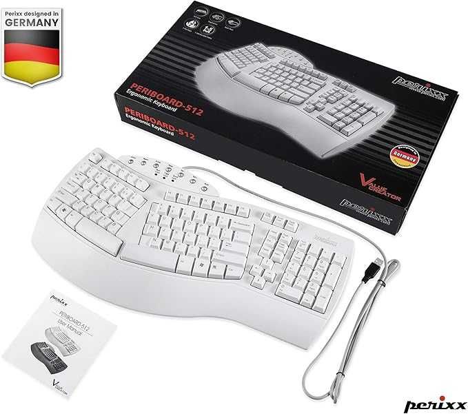 perixx PERIBOARD-612, duża ergonomiczna klawiatura bezprzewodowa