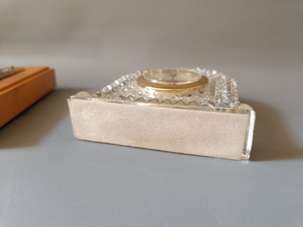 Szklany zegar QUARTZ +barometr FISCHERzestaw